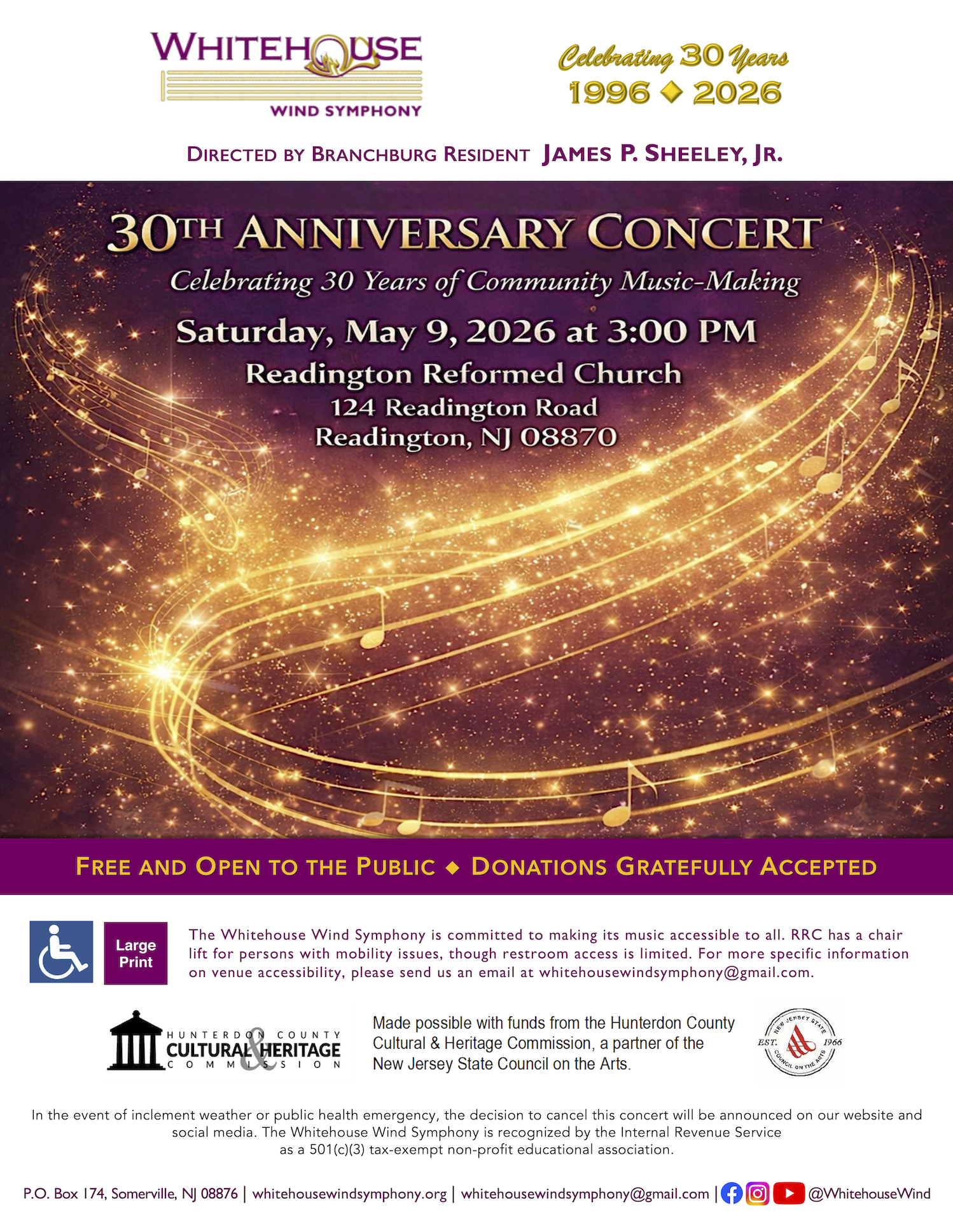 May 2026 Anniversary Concert Flyer
